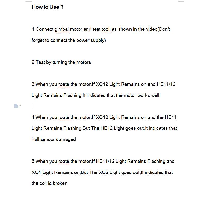 Gimbal Motors Test Tool/Device for DJI Phantom 4/4Pro/4 Adv/ 4Pro V2.0 Yaw/Roll/Pitch Motor